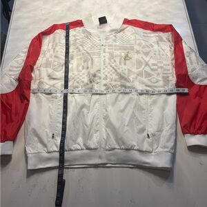 Jordan Red and White Geometric Performance Jacket